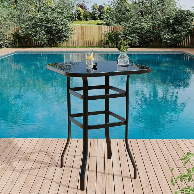 5 Piece Outdoor High Top Bar Set, 5 Pieces Outdoor Swivel Bar Set - Image 9