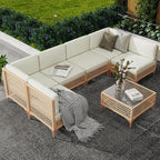 LYNSLIM Outdoor Patio Furniture Set, Wicker Outdoor Sectional Set, Boho Patio by LYNSLIM