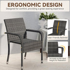 Yaheetech Set of 6 Stackable Outdoor Rattan Dining Chairs, All-Weather Armchair - Image 4