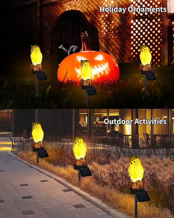 iStatue Owl Solar Decorative Garden Stake Lighting, Waterproof Cute Animal - Image 4