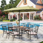 PHI VILLA Outdoor Dining Table for 6, All-Weather Large Furniture for Patio - Image 6