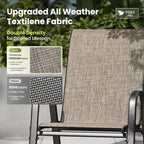 PHI VILLA Patio Chairs Set of 2, Outdoor Stackable Dining Chairs - Image 4