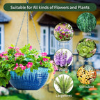 12 inch Hanging Planters for Indoor Outdoor Plants, 2 Pack Large Hanging Flower - Image 6