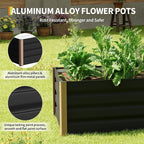 Garvee Aluminum Raised Garden Bed 4' x 2' x 16", Open-Bottom Deep Design - Image 4