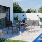 Pamapic Outdoor 5-Piece Patio Dining Set, Weather Resistant PE Rattan Table and - Image 4
