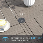 VICLLAX Patio Table and Chair Set of 6, All Weather Metal Round Outdoor Dining - Image 2