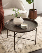 Kate and Laurel Mahdavi Modern Round Outdoor Coffee Table; 25 x 25 x 16; - Image 5