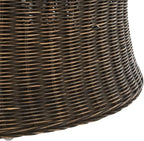 SAFAVIEH Home Collection Ruxton Dark Brown Rattan Round Coffee Table Ottoman - Image 8
