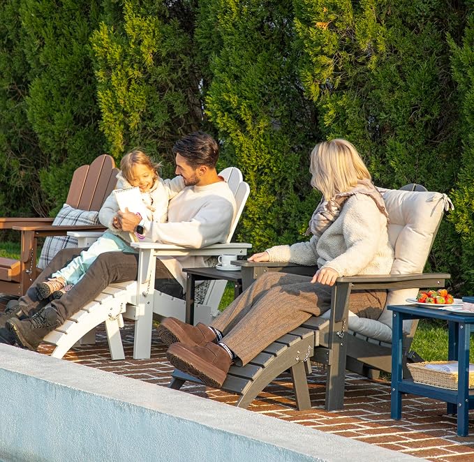 KINGYES Folding Adirondack Ottomans Set of 2 - Image 2