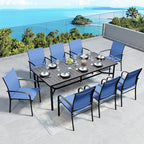 Patio Dining Set 9 PCS, 8 Stable Outdoor Dining Chairs by SUNSHINEVALLEY