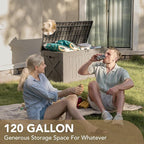 Devoko 120 Gallon Deck Box Resin Outdoor Storage Box Waterproof - Image 5