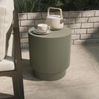LeisureMod Modern Side Table Round Fiberstone Top Accent End Table - Image 4