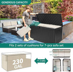 YITAHOME XXL 230 Gallon Large Deck Box, Outdoor Storage - Image 8