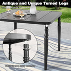 NUU GARDEN Outdoor 37” Dining Table, Square Metal Dining Table - Image 6