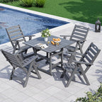 5-Piece Outdoor Dining Set, No-Assembly Foldable Chairs, All-Weather HDPE by Unknown