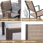 Devoko Patio Dining Set 7 Piece Outdoor Furniture - Image 9
