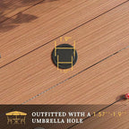 VICLLAX Round Patio Table with Adjustable Umbrella Hole, All Weather Outdoor - Image 5