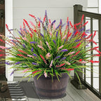 Artificial Faux Plants Flowers for Outdoor Decorations, Fake Monkey Grass for by Ammyoo