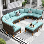 Sophia & William Patio Furniture Set, 10 Piece Half Moon Outdoor Wicker by SophiaWilliam