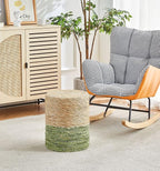 Wimarsbon Ottoman Poof, Natural Seagrass Poufs, Hand Weave Round Footstool - Image 4