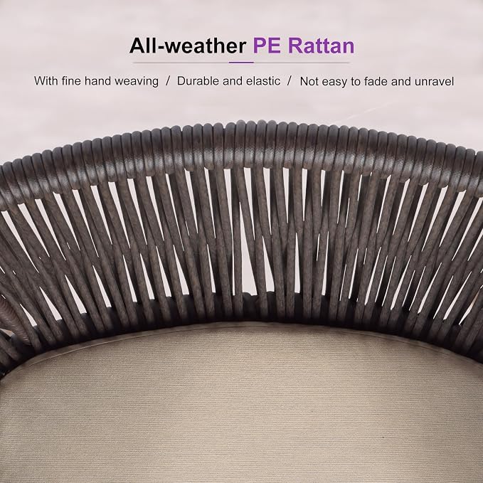 PURPLE LEAF 13 Pieces Outdoor Dining Set Patio Furniture Set Aluminum Rattan - Image 7