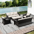 Joyside Wicker Patio Furniture Sets, 6 Pieces Upgraded Large Size Outdoor - Image 6