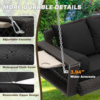 Grepatio Wicker Hanging Porch Swing - Image 2