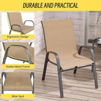 Betterhood Patio Chairs Set of 2, Stackable Outdoor Dining Chairs Set - Image 8