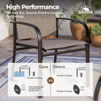 Patio Dining Set for 8, 8 x Stable Brown Dining Chairs, Outdoor Table and - Image 4