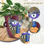 Abstract Face Planter Pots for Plants, Hand-Painted Colorful Flower Pots - Image 4