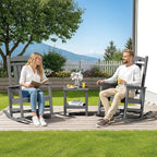 SERWALL Outdoor Rocking Chair Set of 4, HDPE Patio Rocking Chair, All-Weather - Image 2