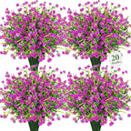 20 Bundles Artificial Flowers for Outdoors Fake Plastic Flowers UV Resistant by Besteek