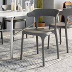 VECELO 4 Pack Plastic Stacking Chairs, Stackable Dining Chairs - Image 8