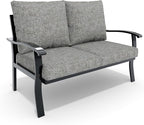 HOMREST Outdoor Loveseat Aluminum Patio Furniture Sofa, All-Weather Metal by HOMREST