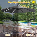 Yaheetech 10FT Solar Offset Umbrella - Image 2
