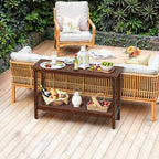 SUPER DEAL All-Weather Patio Bar Table Entry Console Table, 2-Shelf 48 inch - Image 7
