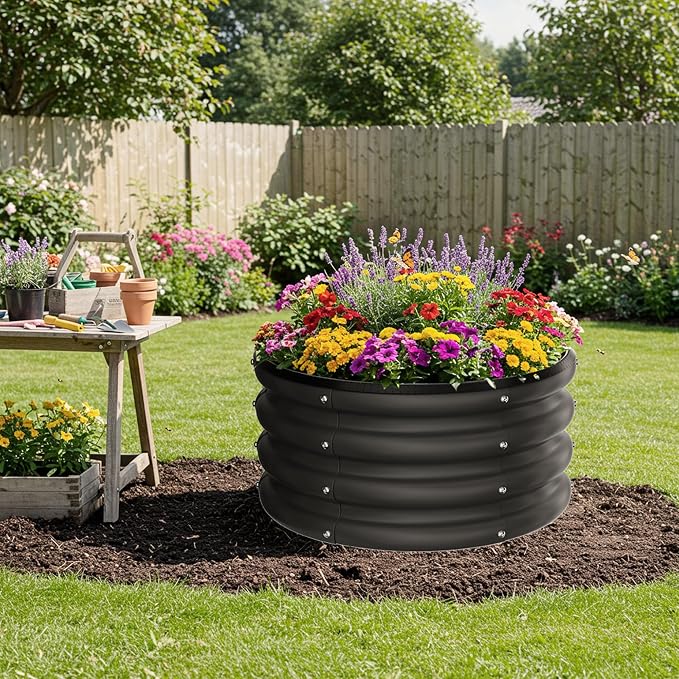 ZXZYHFTY Round Galvanized Raised Garden Bed kit, Round Large Metal Raised - Image 9