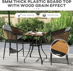 Outsunny 28" Outdoor Bar Table, Faux Wood Patio Furniture, Square Wood-Like - Image 5