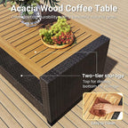 Wisteria Lane 4 Piece Patio Furniture Set, Wicker Outdoor Patio Conversation - Image 6