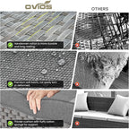 ovios 6 Pieces Patio Furniture Set, Outdoor Wicker Sectional Sofa - Image 8