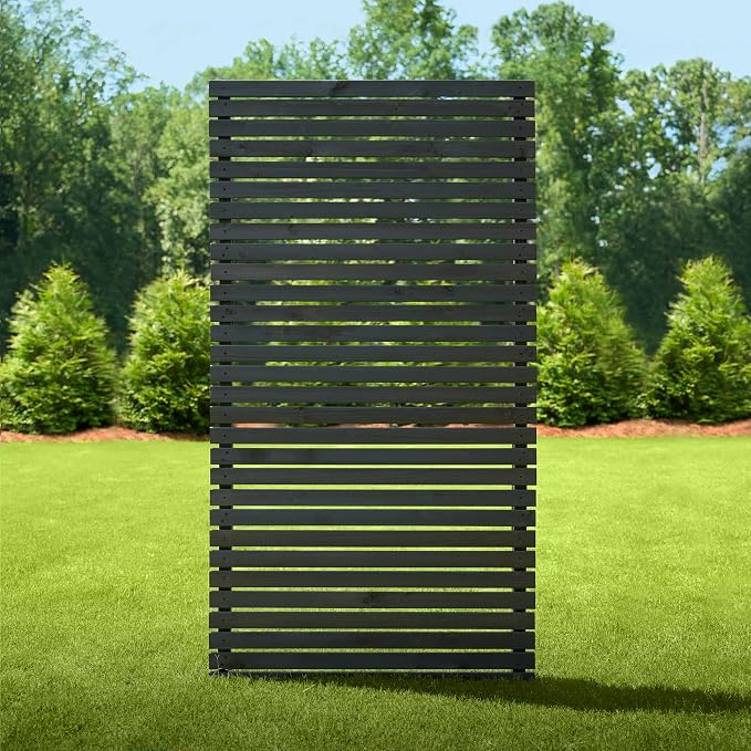 6ft H x 3.1ft W No Dig Enclo Aspen Charcoal Wood Privacy Screen, Decorative by Enclo