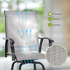 NUU GARDEN 5 Piece Patio Swivel Bar Set, All-Weather Textilene High Bistro - Image 2