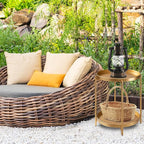 danpinera 2-Tier End Table, Outdoor Side Table, Metal Round Desk - Image 2