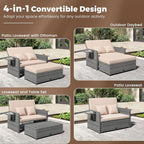 HAPPYGRILL Patio Rattan Wicker Daybed - Image 4