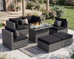 NICESOUL 7 Piece Outdoor Patio Sectional Furniture Set - Image 2