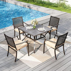 PHI VILLA 37 Inch Outdoor Dining Table Metal Steel Mesh Patio Dining Table - Image 2