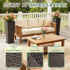 Set of 2 32 Inch Tall Plastic Planters - Image 3