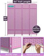 Sorbus 4-Panel Black Room Divider - Image 3