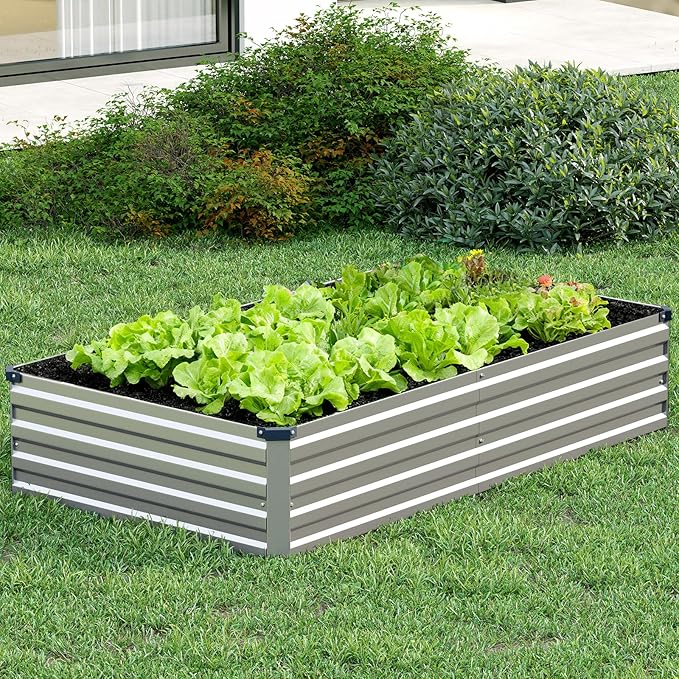Vengarus 2 Pack 9x3x1FT Galvanized Raised Garden Bed Kit, Outdoor Metal Planter - Image 6