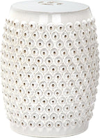 Safavieh Castle Gardens Collection Stella Nail Head White Glazed Ceramic Garden by SAFAVIEH